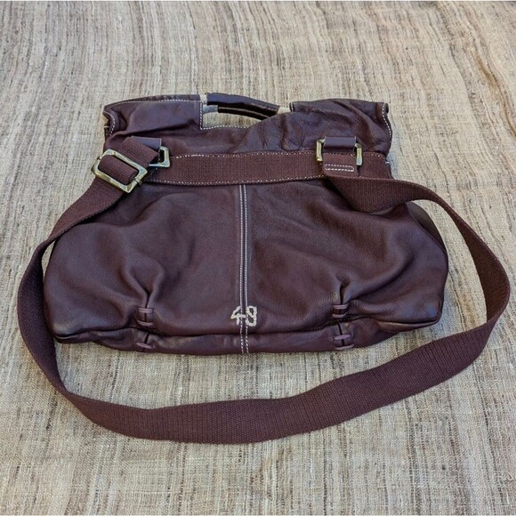 Anthropologie 49 Square Miles Brown Leather Messenger Bag Hobo Satchel Purse EUC - Picture 4 of 12